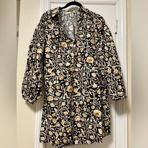 DOEN Marne Dress, Black and Gold Liberty fabric, Size XS, NWT